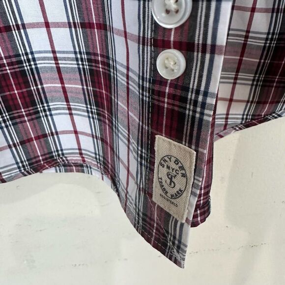Todd Snyder Red Plaid 2 Ply Cotton‎ Button Up Shirt EUC 15 32/33 - Picture 5 of 9